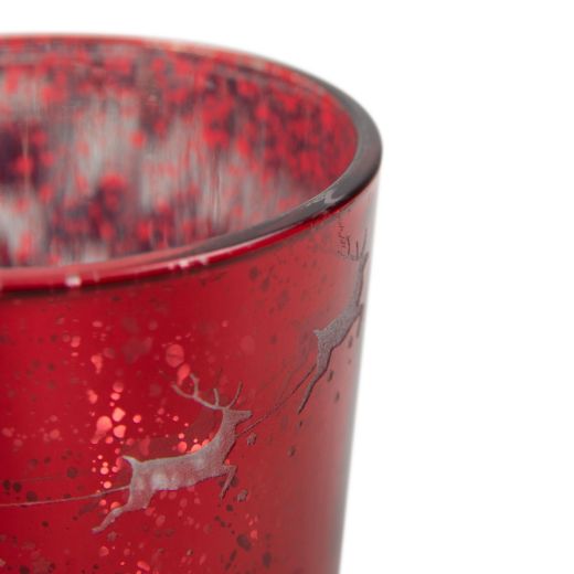 Tea Light holder christmas town red 8cm