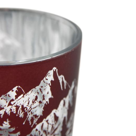 Tea Light holder forest matte red 8cm