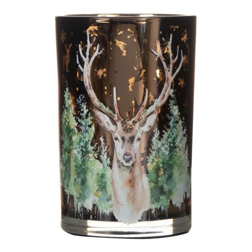 Tea Light holder deer green  18cm