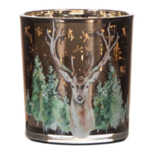Tea Light holder deer green  8cm