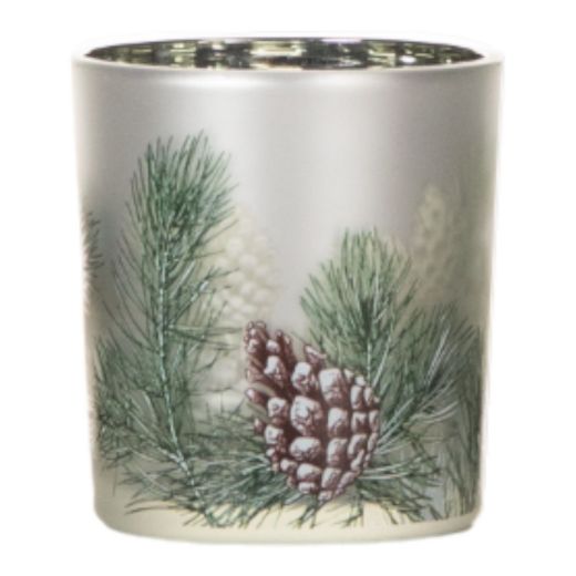 Tea Light holder pinecones green  8cm