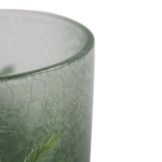Tea Light holder jungle palm green  18cm