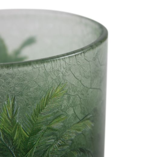Tea Light holder jungle palm green  12,5cm