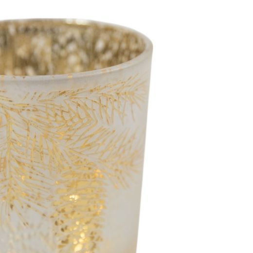 Tea Light holder leaves gold small 8cm