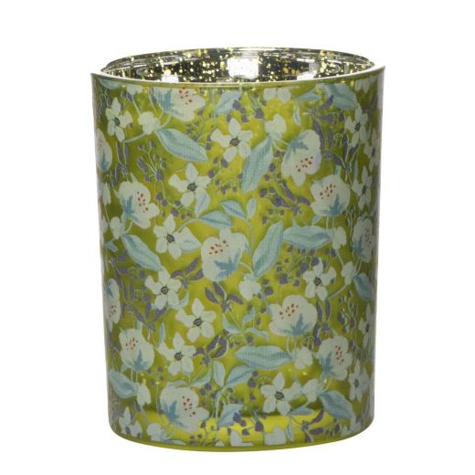 Photophore en verre marie fleurs medium 12cm