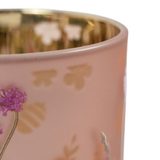 Tea Light holder wild flowers bumblebee large 18cm