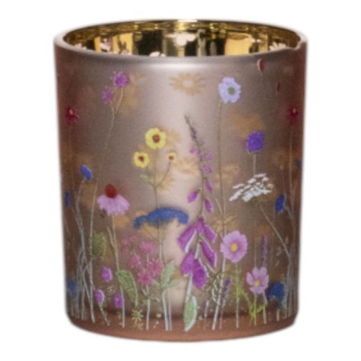 Tea Light holder wild flowers bumblebee small 8cm