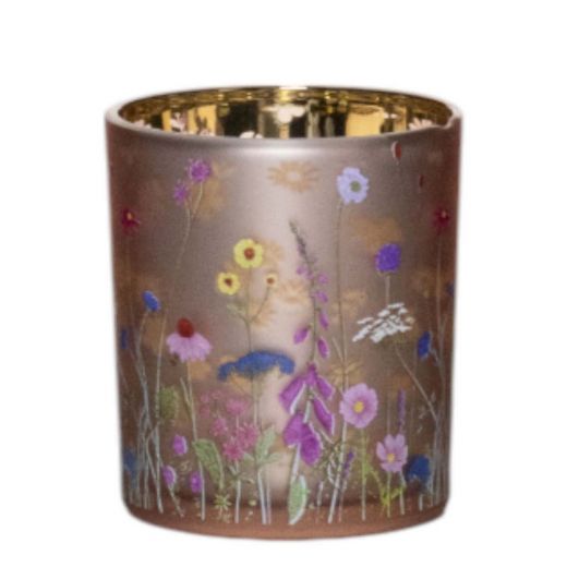 Tea Light holder wild flowers bumblebee small 8cm