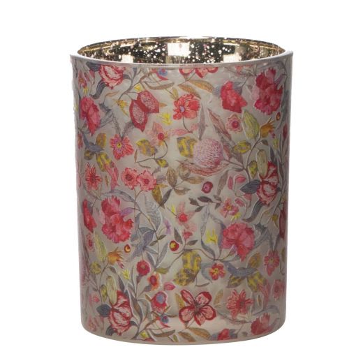 Photophore en verre zara fleurs medium 12cm