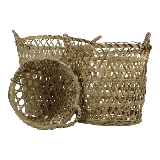 bamboo basket round (set of 3)*