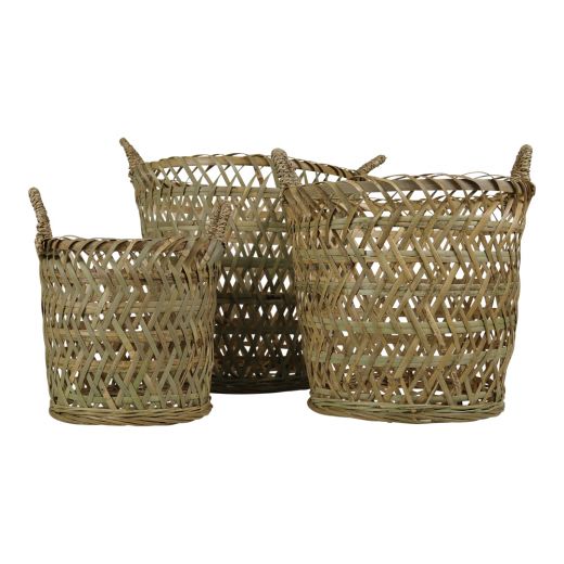 bamboo basket round (set of 3)*