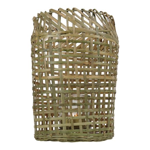 bambou photophore en verre vase 30cm*