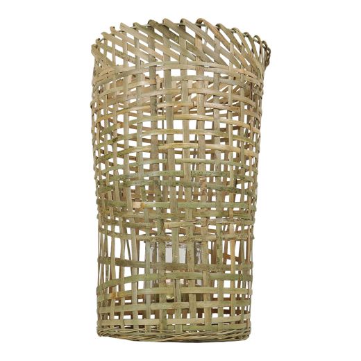 bambou photophore en verre vase 38cm*