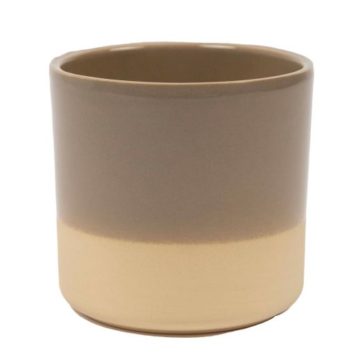 Cylinder Ceramic Dip-Dye Taupe H15 D15
