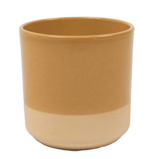 Cylinder Ceramic Dip-Dye Taupe H15 D15