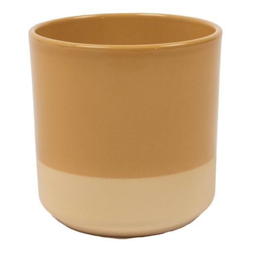 Cylinder Planter Ceramic Dip-Dye Ocre Yellow h17 d17 