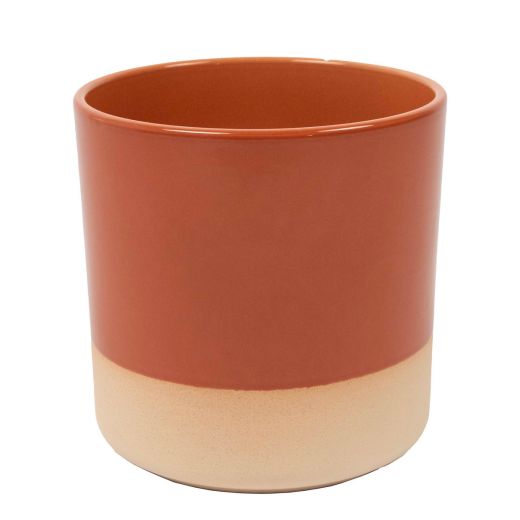Cylinder Planter Ceramic Dip-Dye Terra h15 d15