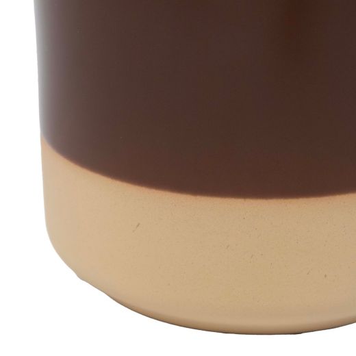 Cylinder Planter Ceramic Dip-Dye Brown h15 d15