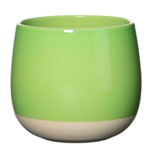 Flowerpot Ceramic Dip-Dye Joan Apple Green H14,5 D17 top D15