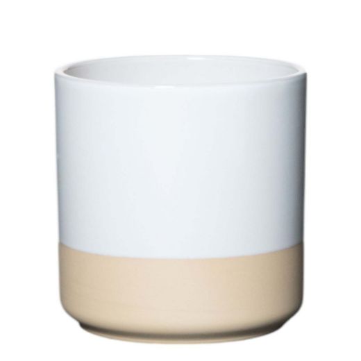 Cylinder Planter Ceramic Dip-Dye White h13 d13 