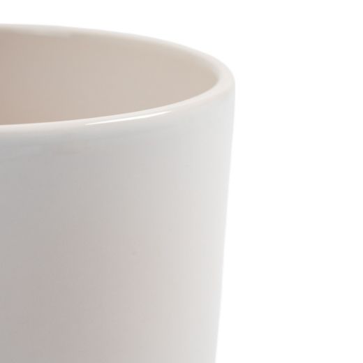 Cylinder Planter Ceramic Dip-Dye White h13 d13 