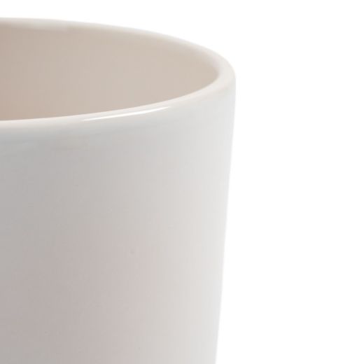 Cylinder Planter Ceramic Dip-Dye White h15 d15 