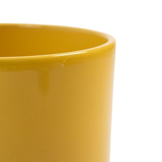 Cylinder Planter Ceramic Dip-Dye Yellow h10 d10