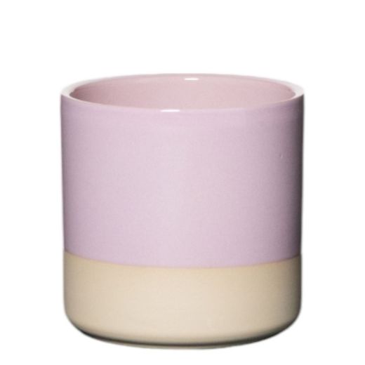 Cylinder Planter Ceramic Dip-Dye Soft Pink h10 d10
