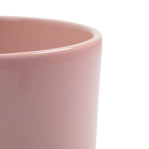 Cylinder Planter Ceramic Dip-Dye Soft Pink h13 d13 