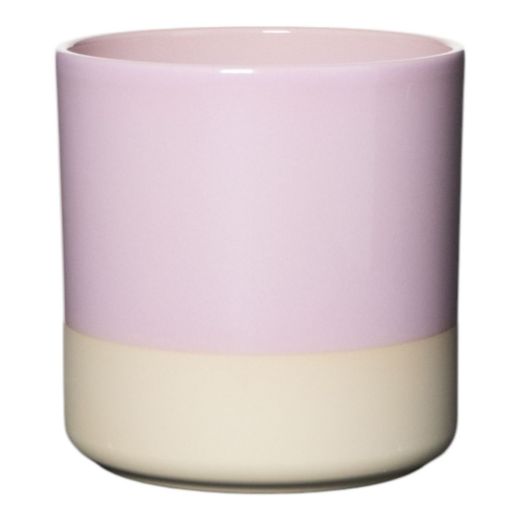 Cylinder Planter Ceramic Dip-Dye Soft Pink H17 D17