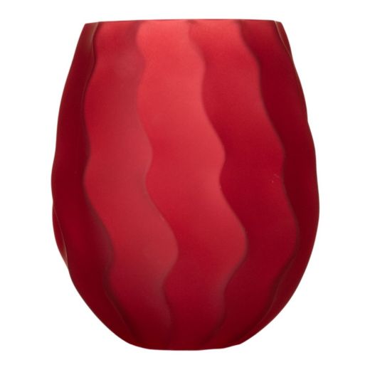 Crinkle Belly Vase pink h26 d21 