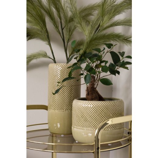 Dots Planter Ceramic green h15 d19 