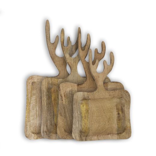 Bowl/Cutting board mango wood antlers 35cm