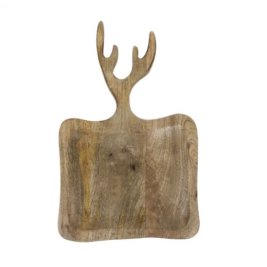 Bowl/Cutting board mango wood antlers 40cm