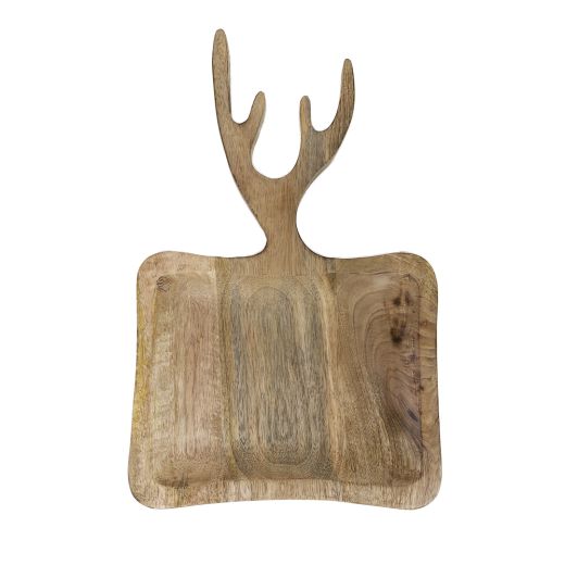 Bowl/Cutting board mango wood antlers 45cm