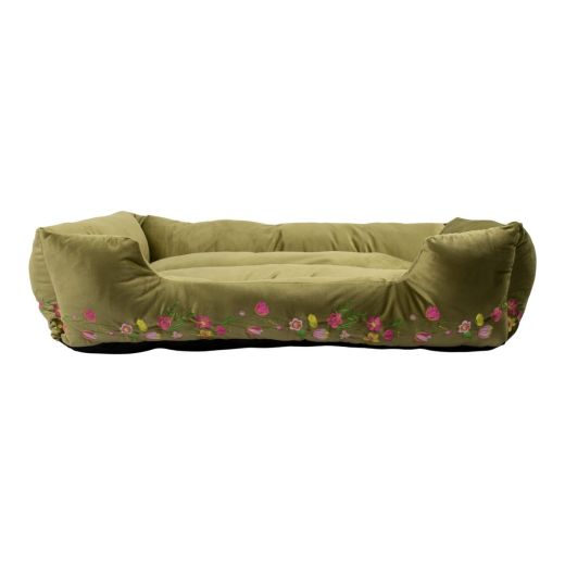 Panier Animal XL broderie vert olive 100x70x22cm