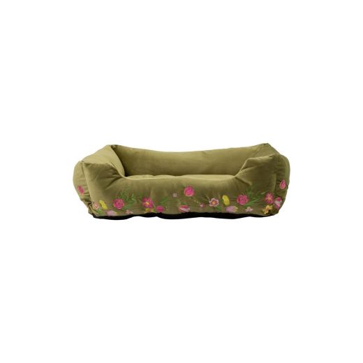 Panier Animal S broderie olive vert 55x42x15cm