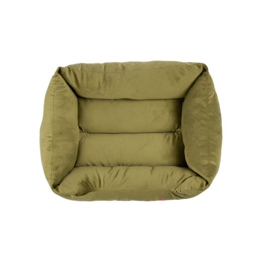 Panier Animal M broderie vert olive 65x50x20cm
