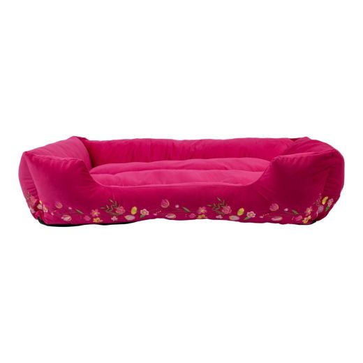 Panier Animal XL broderie rose fuchsia 100x70x22cm