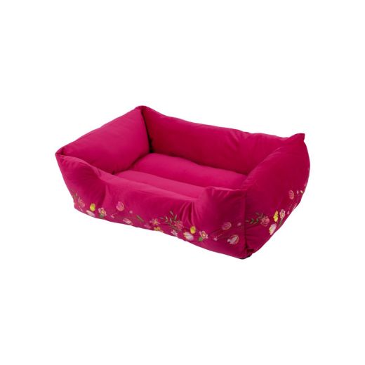 Panier Animal M broderie rose fuchsia 65x50x20cm