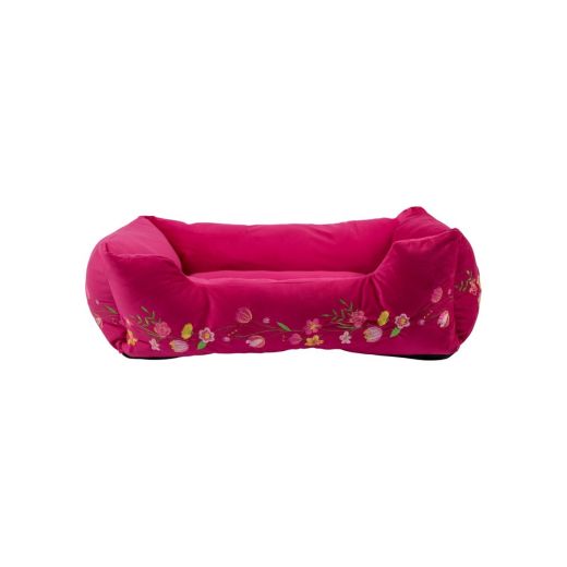 Panier Animal M broderie rose fuchsia 65x50x20cm