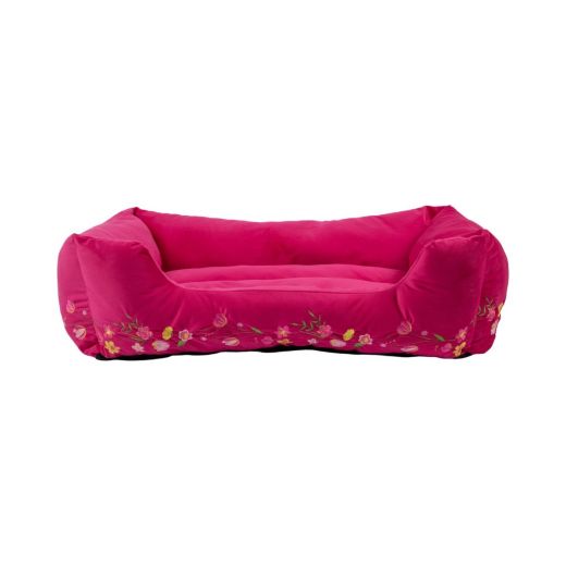 Panier Animal L broderie rose fuchsia 80x60x22cm