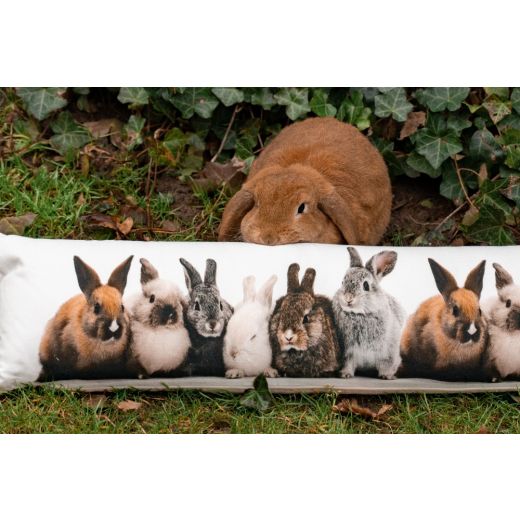 canvas draught excluder rabbits 20x90cm