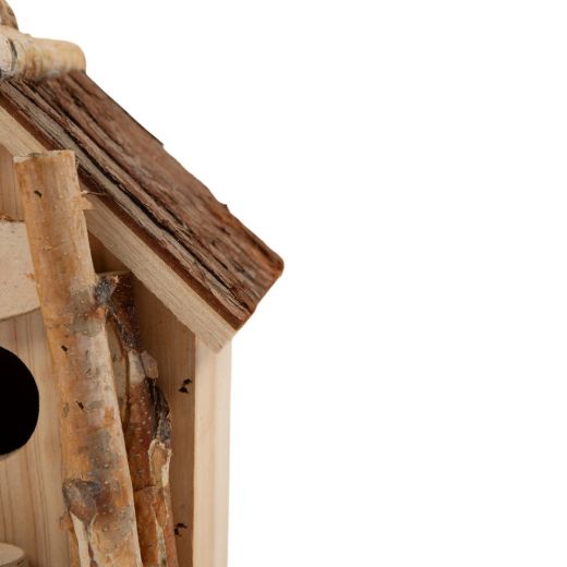 Nichoir en bois porte triangulaire h24,5 d17,5x15cm