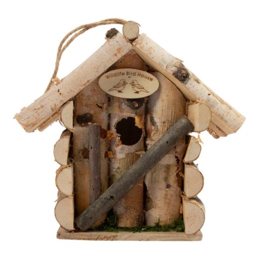Nichoir en bois troncs d'arbres h20 d22x14cm