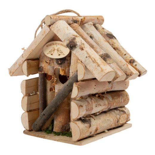 Nichoir en bois troncs d'arbres h20 d22x14cm