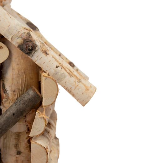 Nichoir en bois troncs d'arbres h20 d22x14cm