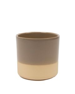 Cylinder Blumentopf Keramik Dip-Dye Taupe h7 d7