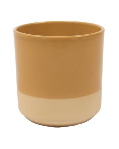 Cylinder Planter Ceramic Dip-Dye Ocre Yellow h17 d17 
