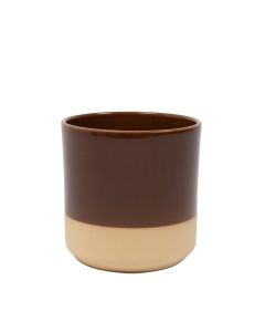 Cylinder Planter Ceramic Dip-Dye Brown h7 d7
